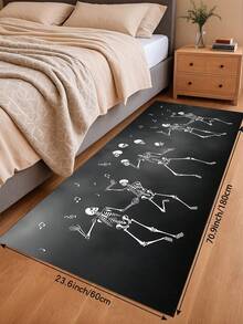 1/2pcs Halloween Floor Mat, Skull Pattern, Autumn Vintage Diatomaceous Earth Mat, Super Absorbent, Non-Slip, Perfect For Bathroom, Kitchen And Dining Room, Quick Drying, Perfect Gift For Home Decor And Bathroom Mat, Halloween Holiday Gift! - Multicolor - View 12