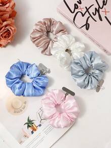 Solid Color Elastic Band Hair Scrunchies, Versatile Daily Hair Ties, Wrist Elastic Phone Accessory Pendant - Multicolor - View 4