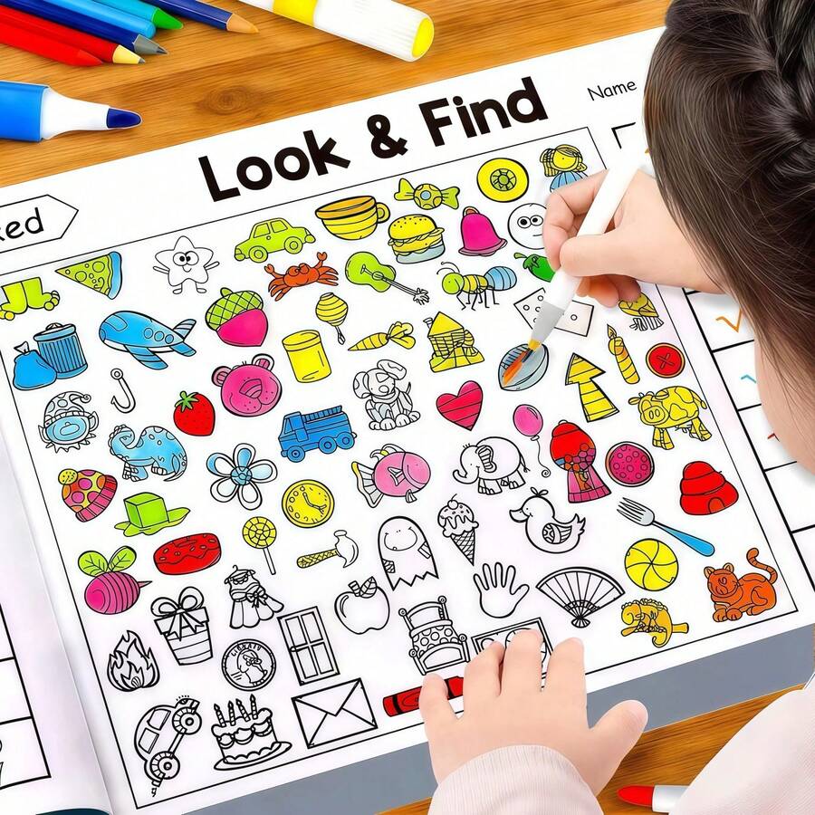 32-Page Children's Time Workbook, Suitable For Home Education And Kindergarten Activities, Includes Reading And Math Practice Sheets, Great For Classroom Teaching And Back To School Supplies. - Multicolor - View 1