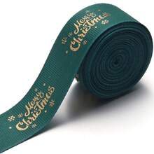 5 Yards/Roll 2.5cm Polyester Christmas Series Gold Foil Ribbon Bows Flowers Gift Packaging Material Christmas Ribbon For Flowers Cakes Christmas Tree Decoration Ribbed Ribbon DIY Decoration Packaging Gifts Party Holiday Supplies - Webbing - View 16