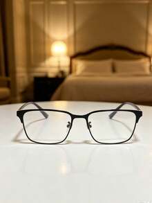 Gucci Black Glasses, Metal Frame With Mesh Stripe Decoration, Transparent Demo Lenses, Premium Optical Eyewear, Suitable For Daily Wear - Black - View 6