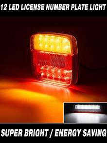 GLANBERT 2pcs LED Square Tail Lights 12V 3 Colors Yellow/Red/White 20LED Trailer Brake Lights Turn Signal Lights For RV Car Pickup Truck - Square Lamp - View 5