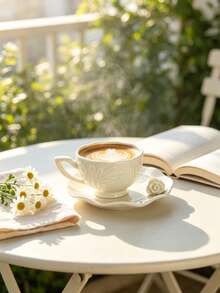 Set 6 Buah / Set 1 Buah: Set Cangkir dan Tatakan Kopi Keramik Mawar 3D 90ml, Cocok untuk Digunakan di Microwave dan Mesin Pencuci Piring, Termasuk Cangkir Espresso dan Cangkir Kopi Arab. Sempurna untuk Teh Sore, Kafe, Dapur, dan Dekorasi Rumah; Hadiah yang Ideal. - MultiWarna - View 11
