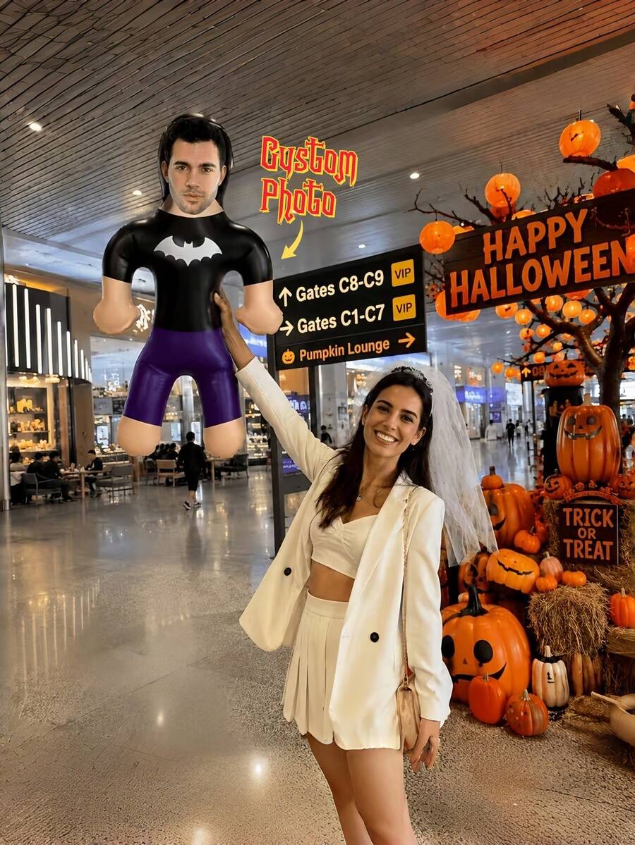1pc Personalized Inflatable Blow-Up Doll, Customizable Photo, Suitable For Bachelor Party, Wedding, Birthday, Anniversary, Halloween And Other Special Occasions