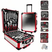 115/46pcs Professional Car Repair Tool Set: Portable Durable And Easy To Use Ratchet Wrench Set - Suitable For Car, Boat, Motorcycle Repair, Home Industrial Repair - Includes Carrying Case - Multi-color - View 1