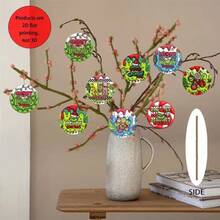 The Grinch 1pc Wooden Pendants, Christmas Decorations, Christmas Tree Decorations, Christmas Party Decorations - Multicolor - View 2