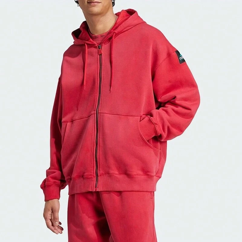 Jaket Berkerudung Olahraga Longgar Pria Adidas - Merah - View 1