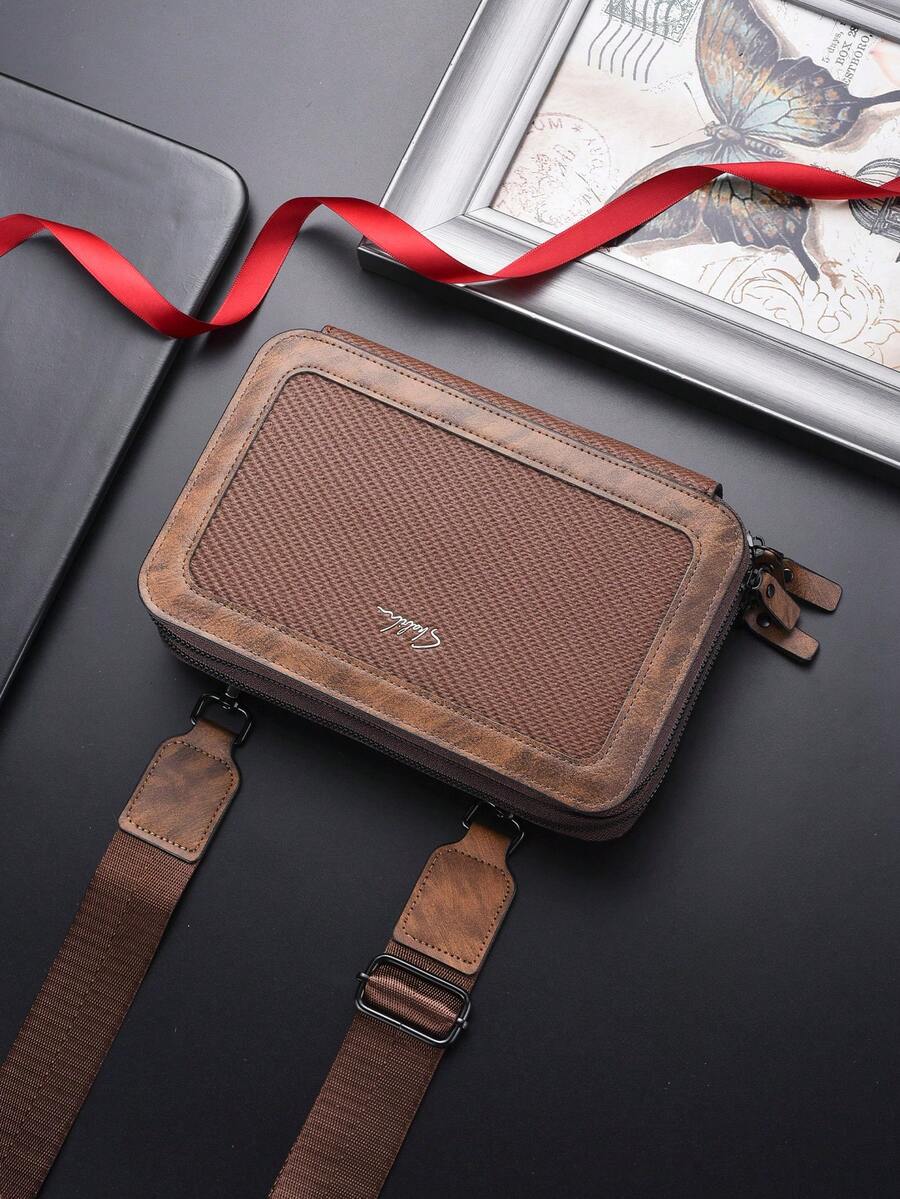 SHABILI Men's Business Commuter Shoulder Crossbody Bag, Large Capacity, Wear-Resistant, Handbag, Premium Style