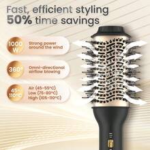 LANDOT Blow Dryer Brush Set, 2-In-1 Hot Air Brush, Ionic Hair Styler, Suitable For Drying, Volumizing And Straightening - Black - View 8