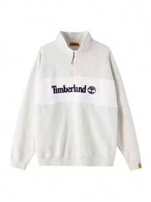 Timberland New Men's Outdoor Sports Commute Loose Fit Stand Collar Pullover Casual Knit Sweatshirt - Beige - View 4