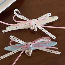 3/2pcs Cute Cartoon Blue Bear Hair Clip Set For Women, Bowknot Faux Pearl Decor Duckbill Hair Clips Hair Accessories - Strawberry - View 14