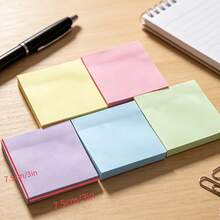 250pcs Random Color Self-Adhesive Sticky Notes, High Adhesion Aesthetic Office Supplies, Planner Notebook, Memo Pad, Home Office, Study, Universal Use - one-size - View 1