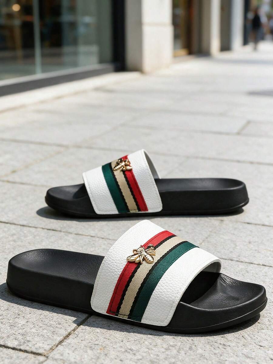 Men's Summer Sports Casual Slippers, Indoor/Outdoor EVA Non-Slip Beach Outdoor Garden Slides - Beige - View 1