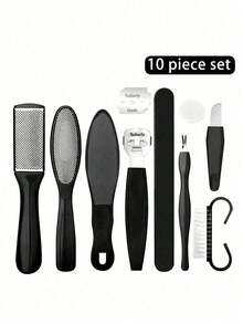 Foot Care Set, Includes Foot Scraper, Dead Skin Remover, Foot File, Pedicure Tools, Stainless Steel Foot Rasp, Foot Cleaning Tools And Nail Clippers, Suitable For Home Pedicure And Salon Foot Spa, Used To Remove Hard Calluses And Cracked Heels - Blue - View 25