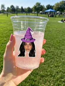 1pc Customized Halloween Witch Hat Face Sticker, Happy Halloween Personalized Sticker, Custom Head Sticker With Facial Photo, Suitable For Holiday Gifts, Envelopes, Greeting Card Labels, Stickers Self-Adhesive Photo Labels - Custom Face Stickers - View 6