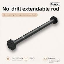 1pc No-Drill Adjustable Shower Curtain Rod, Telescopic Rod Available In Black, White, Grey With Multiple Sizes, Can Be Used As Curtain Rod, Closet Rod, Balcony Drying Rack, Towel Bar, Etc., Suitable For Bathroom, Closet, Balcony, Door And Window And Other Various Scenes - Hexagonal Cushion - View 29