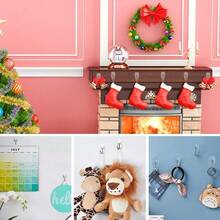 20 Pcs Clear Wall Hooks For Hanging, Command Small Clear Wire Hooks With Strips, Removable Hooks For Walls No Damage, Hanging Hooks With Adhesive Strips For Hanging, Organization And Decoration, Hooks For Outdoor String Lights, Easy To Use - Clear - View 4
