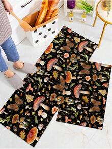 1/2pcs Diatomaceous Earth Bath Mat, Vintage Mushroom Pattern, Super Absorbent, Non-Slip, Perfect For Bathroom, Kitchen And Dining Room, Quick Dry, Ideal Home Decor And Bathroom Mat Gift, Holiday Gift! - Multicolor - View 4