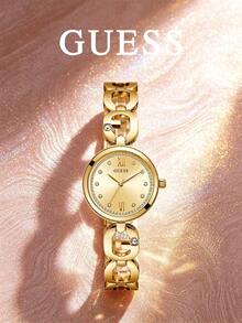 GUESS Women Square Paved Crystal Wrist Watch GW0472L2 Gold‑Tone Stainless Steel Bracelet Multi‑Function Quartz Watch Gift Box - WATCH - View 18