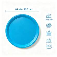 25/50pcs Light Blue Disposable Paper Plates, Disposable Dinner Plates, Party Plates Cake Dessert Plates, Tableware Set Supplies, Suitable For Baby Shower Wedding Engagement Daily Dining Birthday Holiday Picnic Graduation - Blue - View 18