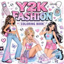 GDTME Y2K Fashion Coloring Book: Bold-Easy Patterns Coloring Book For Adults And Children, Nostalgic Stylish Girl & Retro Accessory Illustrations Coloring Pages, Holiday Present For School Supplies, Halloween, Christmas And Various Party Gatherings - Fashion - View 8