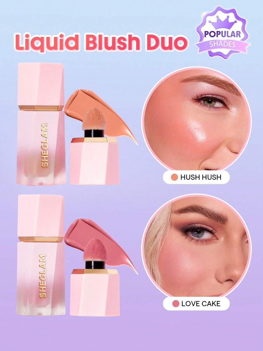 SHEGLAM [2件組] Color Bloom 液體腮紅熱銷組合套裝 - 噓噓+愛心蛋糕 - 查看 1