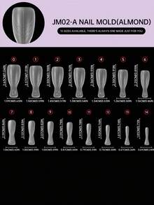 120pcs/Box Sandwich Nail Tips Double-Sided Nail Molds Short Oval Almond Shape Reusable French Guide Line 15 Sizes Nail Extension Molds Nail Salon DIY Nail Tools - Multicolor - View 6