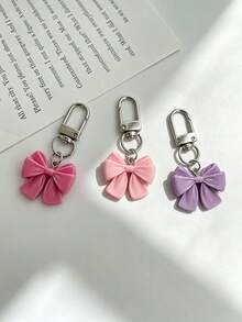 1pc Cute Bowknot Keychain Pendant, Women's Bag Decoration Charm, Versatile Daily Car Key Ring - Multicolor - View 8