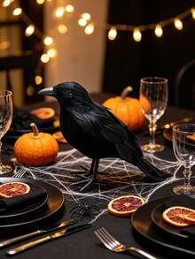 1/3/12pcs Artificial Feather Black Crow Decor, Realistic Simulation Raven Bird Ornament, Halloween Scary Party Prop For Home Garden Scene Decoration - Multiple Colors and Styles - View 7