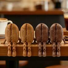 Creative Coffee Bean Movable Joint Figure Ornament, Funny Desktop Decoration, Fun Collectible Gift For Coffee Lovers, Craft Ornament - A - View 3