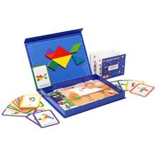 Children Back To School Educational Magnetic Tangram Puzzle, Elementary School Teaching Aid, Back To School Season Gift, Children Magnetic Puzzle Geometric Blocks 2-In-1 Learning & Education Intellectual Toy Gift - Multicolor - View 13