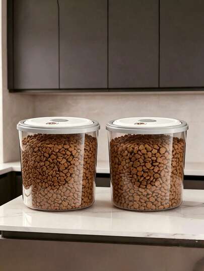 Large-Capacity, Airtight, Moisture-Proof Pet Food Storage Container; Transparent, Airtight Pet Food/Rice Storage Container; Suitable For Dog And Cat Food, Household Pet Supplies.