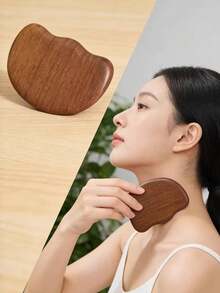 1/3pcs Facial Massage, Beauty Facial Care Tool, Face Massager, Summer Fitness Essential Gua Sha Tool - Full Face Coverage, Deep Tissue Massage, Light Pink Design Helps Improve Blood Circulation; Manual Use, Easily Relax Muscles, Suitable For Post-Workout Use - Black Gold Sandalwood Yuanbao Gua Sha Tool - View 2