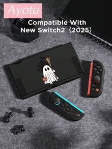 Ayotu Pumpkin & Bat & Ghost Theme Switch Protective Case, Compatible With New Switch 2 (2025)/Switch NS/Switch OLED, Can Be Used On Docking Station Without Removing Protective Case, Universal Game Controller Protective Cover, Switch Game Accessories, Anti-Drop Anti-Scratch, Halloween Theme & Birthday Gift. - View 14