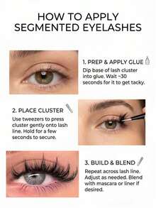 216 Clusters D Curl Spiky False Eyelash Clusters, Dramatic Voluminous Lightweight Spiky Single Cluster Eyelashes, Soft Reusable DIY Eyelash Extension Kit, Suitable For Daily, Date, Party, Photo And Nightclub - D - View 10
