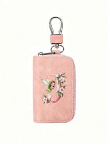 Pink Zipper Key Pouch With Little Elf Flower Letter, Matte Leather, Functional Key Pouch Suitable For Car, Home And Office - Perfect For Graduation, Teacher's Day - Neutral Design, Travel Accessory, Elegant Jewelry, Premium Craftsmanship, Professional Accessory, Perfect Gift For Classmates And Friends, Realistic, Mini, Minimalist Style, Perfect Wedding And Holiday Gift Or Accessory For Women's Handbag, Keychain, Valentine's Day Gift, Ideal Choice For Graduation Ceremony And Teacher's Day - Multicolor - View 21