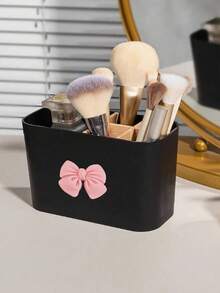 Makeup Storage Box With Bow Tie, Toothbrush And Toothpaste Storage Box, Desktop Shelf With Nordic Style Storage Box, Bathroom Toothbrush Holder, With Bamboo Divider, Electric Toothbrush Holder, Toothbrush And Toothbrush Storage Rack For Countertops - Multicolor - View 8