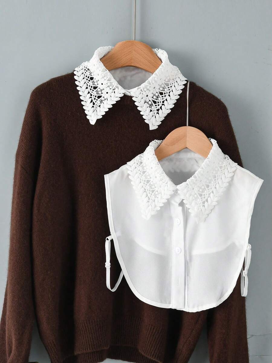 1pc Minimalist Elegant Hollow Fake Collar, Women's Fashion Versatile Sweatshirt, Suitable For Daily Wear - Multicolor - View 1