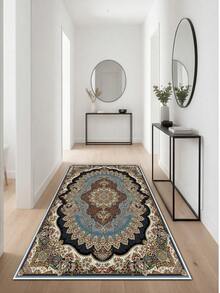Digitally Printed Non-Slip Washable Runner And Area Rug Living Room Carpet, Modern Design | Modern, Scandinavian, Bohemian And Classic Styles | 100% Polyester - Blue - View 7