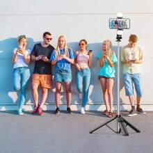 C13d Stainless Steel Multi-Function Selfie Stick With Detachable Fill Light And Wireless Remote, Also Functions As Phone Stand, Suitable For Smartphones, Cameras, Etc., For Selfies, Live Streaming And Travel - View 3