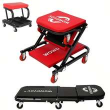 INBRAVE Automotive Repair Bench With Mobile Tool Tray (Sold Separately) & 3-In-1/2-In-1 Z-Style Creeper Seat; 500 Lb Capacity; Foldable & Adjustable Rolling Garage Seat (Lying, Sitting, And Leaning Positions); Features 6 Casters - Car Repair Tools - View 1
