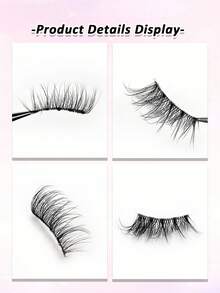7 Pairs Half Lashes Clear Band Natural False Eyelashes Reusable, Lightweight & Comfortable Corner Eyelashes Soft &Wispy, Perfect For Daily Wear - Black - View 3