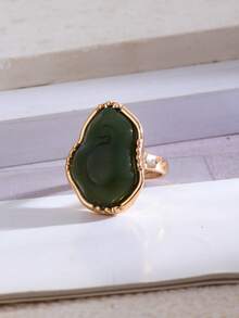 1pc Abalone Shell White Shell Minimalist Metal Elegant Personalized Ring For Women Daily Wear - Geometric Shape - View 8