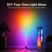 1PC Modern RGB LED Floor Lamp, 41 Inch Dimmable Multi‑Color Corner Ambient Light With Remote Control, USB Powered Plastic Standing Lamp For Living Room Bedroom Gaming Room Home Decor - Multicolor - View 6