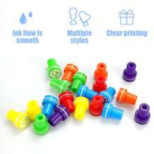 Dog Paw Stamps 6/12pcs Self-Inking Mini Stamps For Kids, Colorful Mixed Stamp Set, Party Favors, Suitable For Classroom, Party, Educational Learning Activities - Multicolor - View 5