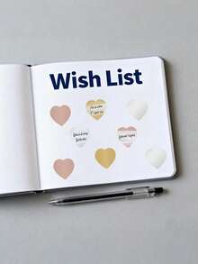 300 Pcs/Roll 1 Inch Self‑Adhesive Gold Heart Scratch‑Off Stickers, Perfect For DIY Scratch‑Off Prizes, Holiday Parties, Wedding Parties, Wedding Decorations, Event Labels & Celebration Tags - Multicolor - View 4