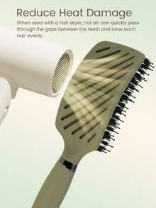 1pc Boxed Wild Boar Bristle Anti-Static Scalp Massage Hollow Design Hair Comb, Hair Salon Tool Gift - Multicolor - View 6