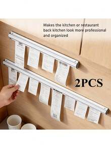 Adjustable Height Takeout Order Clip Manager And Receipt Holder With Plastic Frame, Suitable For Restaurant, Cafe, Service Bill Storage System, Receipt Organizer, No Assembly Required - Multicolor - View 3