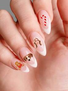 Customized Christmas Nail Stickers, Personalized Photo Nail Stickers, Waterproof Nail Tattoo Stickers, Customized Nail Stickers, DIY Nail Stickers, Suitable For Christmas, Birthday, Wedding, Party, Unique Gift For Her, Suitable For Family And Friends - Multicolor - View 8