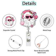 1pc Christmas Element Acrylic Doctor Nurse Retractable Badge Reel ID Card Holder - Multicolor - View 3